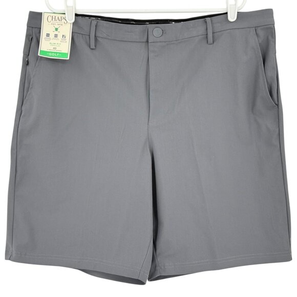 Chaps Golf Men's Slim Fit Gray Stretch Shorts Size 40 Comfort Waistband NWT - Picture 1 of 11